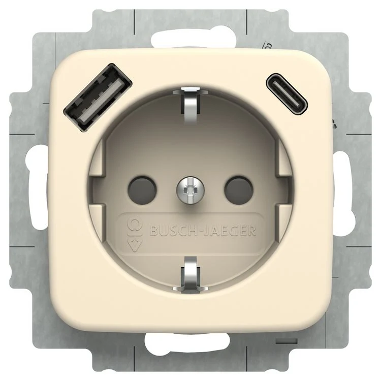 Busch-Jaeger stopcontactdoos met USB A/C 1-voudig randaarde