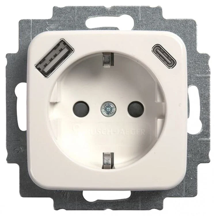 Busch-Jaeger Reflex stopcontactdoos met USB A/C 3-V randaarde polarwit