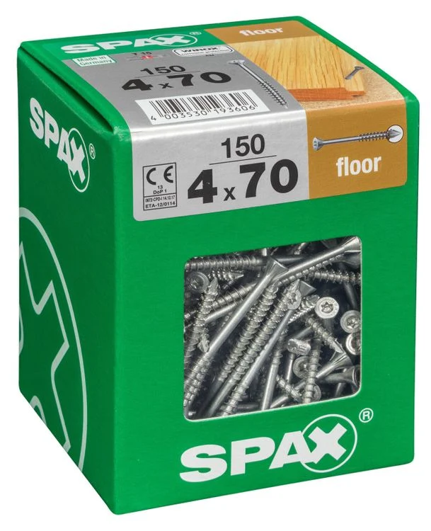 Spax vloerschroef T-star plus verzinkt 4x70mm 150st