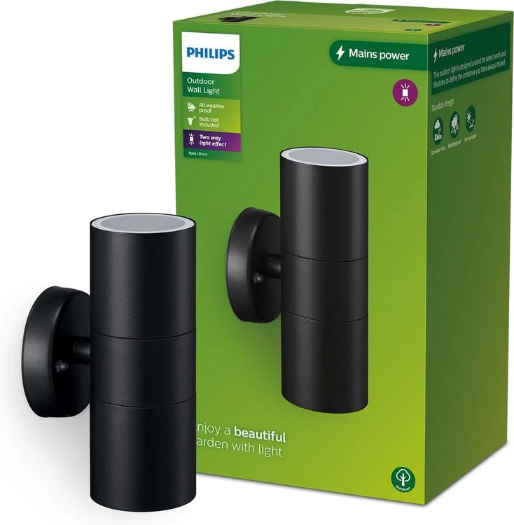Philips LED buitenlamp Kylis spot rond 25W zwart