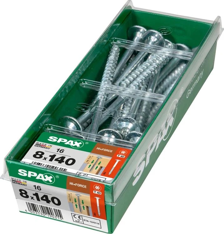 Spax HI.Force schroef T-star plus discuskop 8x140mm 16st