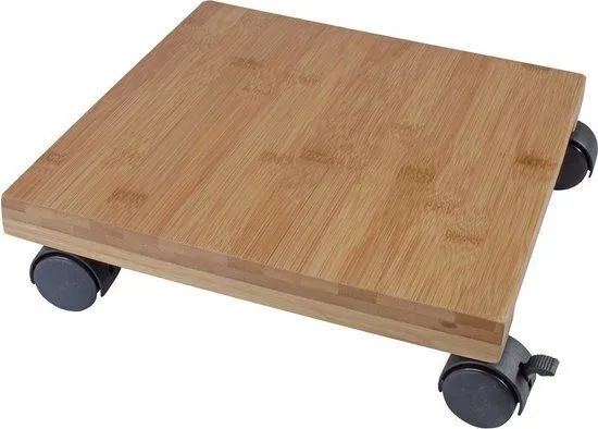 Nature planttrolley vierkant naturel bamboe 50kg