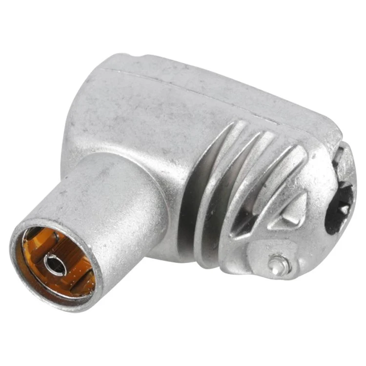 Q-Link coax stekker 1x male, 1x female haaks zilver