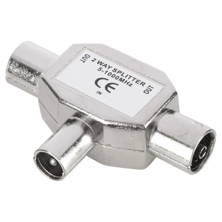 Q-Link coax splitter zilver