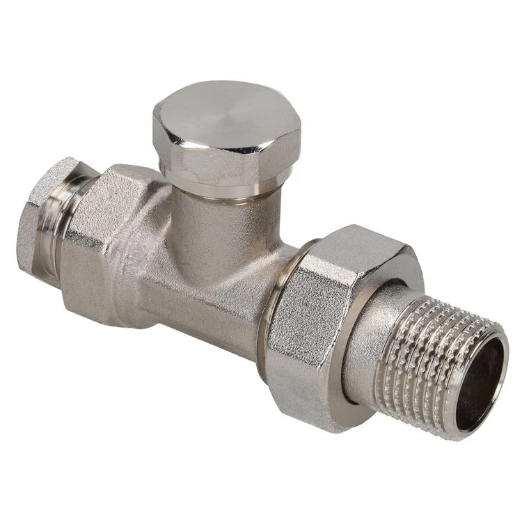 Sanivesk radiator voetventiel recht zilver 1/2"x15mm