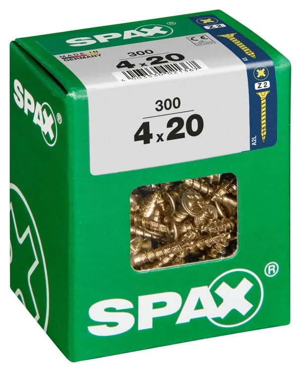 Spax schroef pozidrive verzinkt 4x20mm 300st