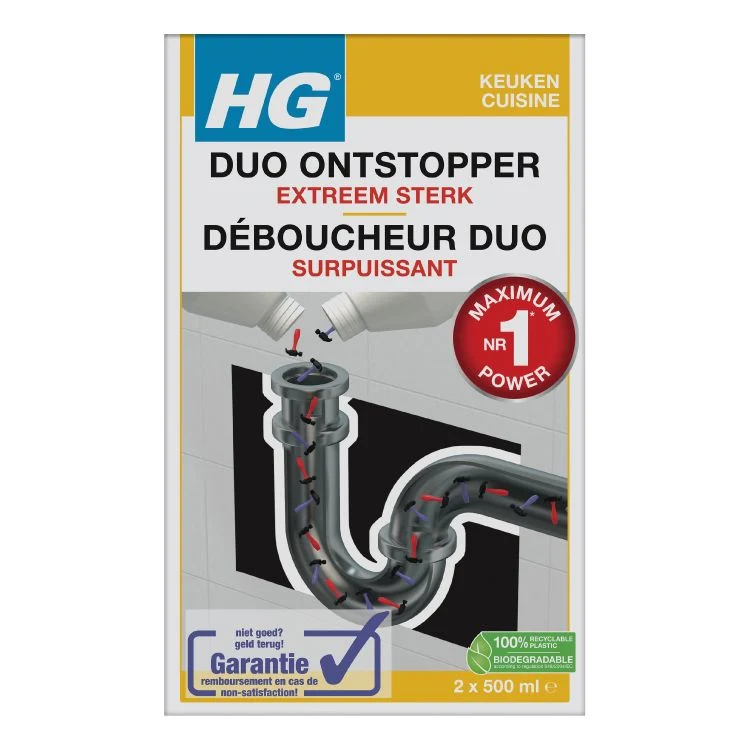 HG duo ontstopper extreem sterk 2x 500ml