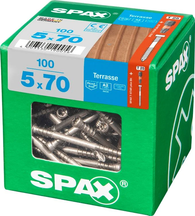 Spax Terrasse terrasschroef T-star plus cilinderkop 5x70mm 100st