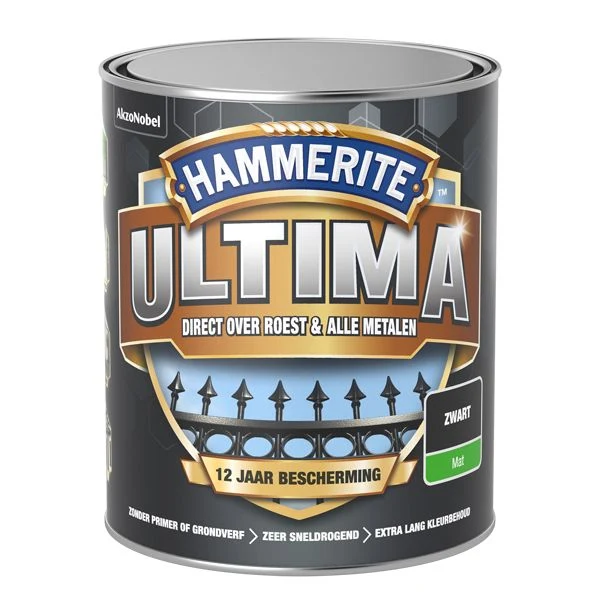 Hammerite Ultima metaallak mat zwart 750ml