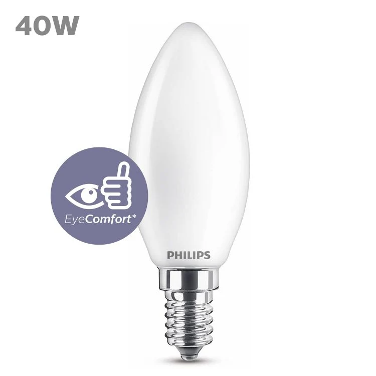 Philips LED lamp kaars E14 mat warm wit 3,4W 470LM