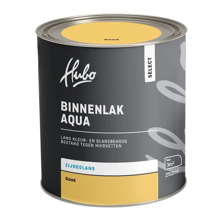 Hubo Select binnenlak zijdeglans goud 250ml