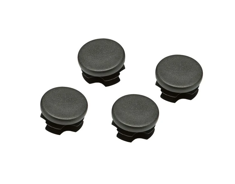 Aflsuitdop rond zwart 28mm 4st