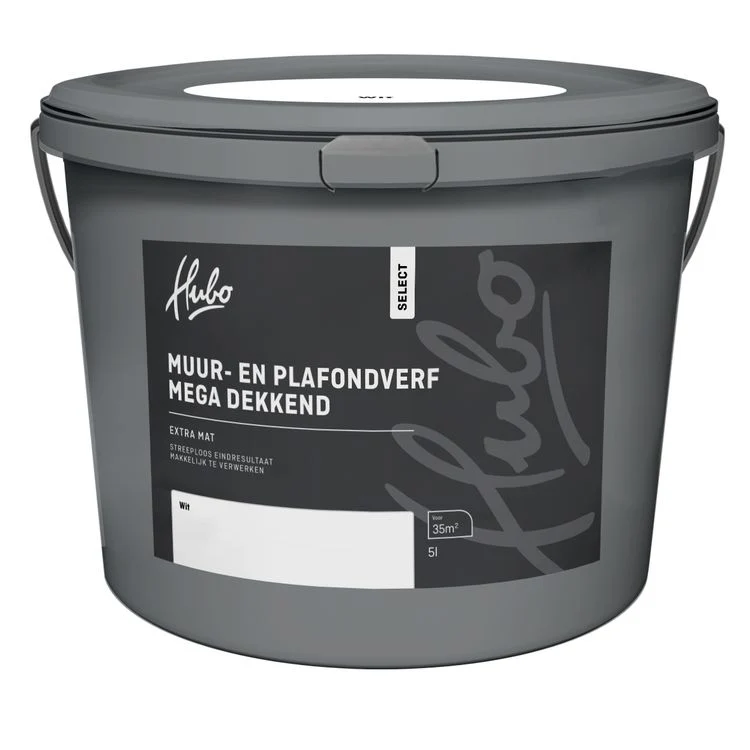 Hubo muur- en plafondverf extra mat wit 5L