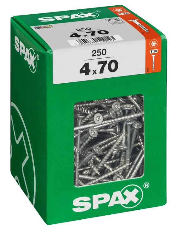 Spax schroef T-star plus verzonken kop 4x70mm 250st