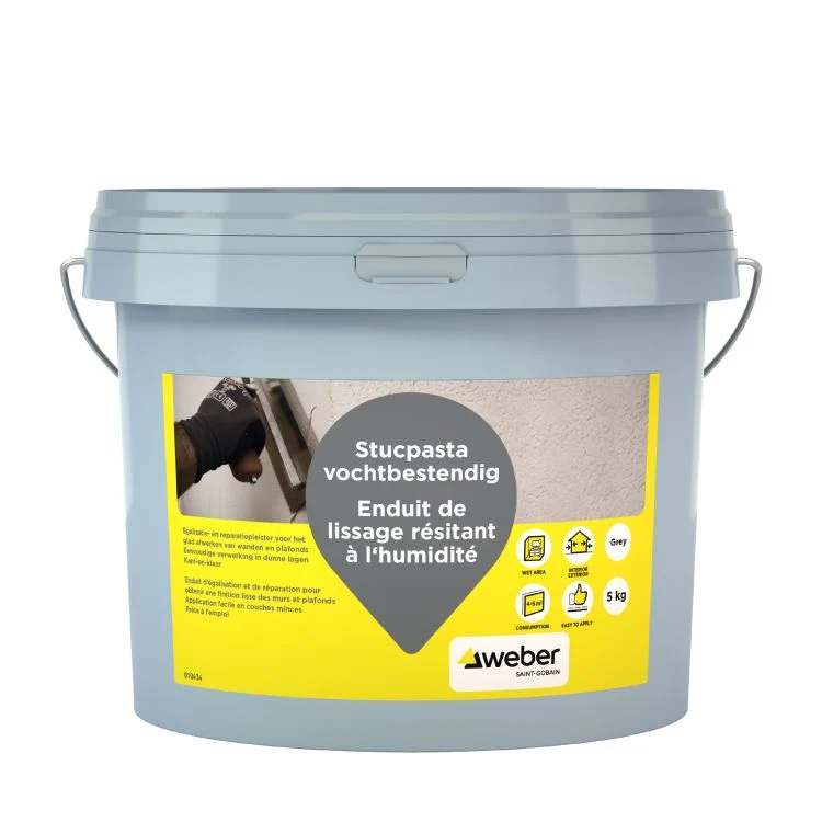 Weber Beamix stucpasta vochtbestendig elastisch beton grijs 2mm 5kg