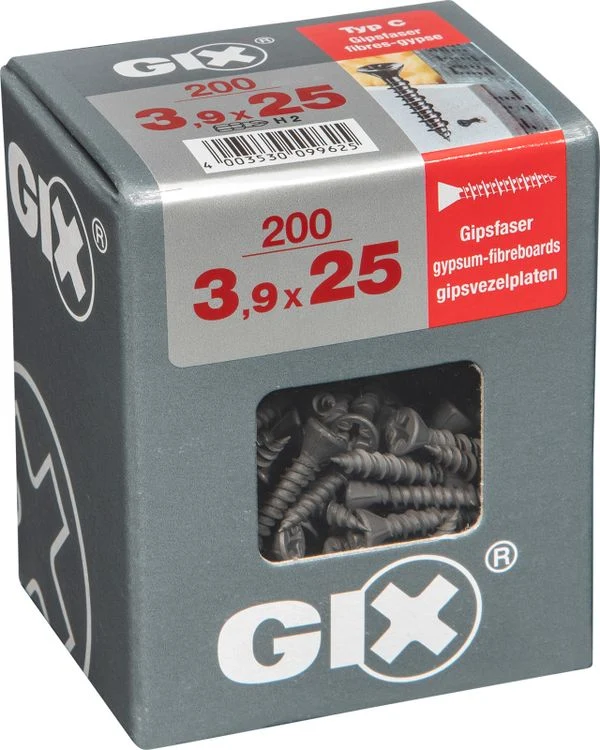 Spax GIX gipsplaatschroef philips verzonken kop 3,9x25mm 200st