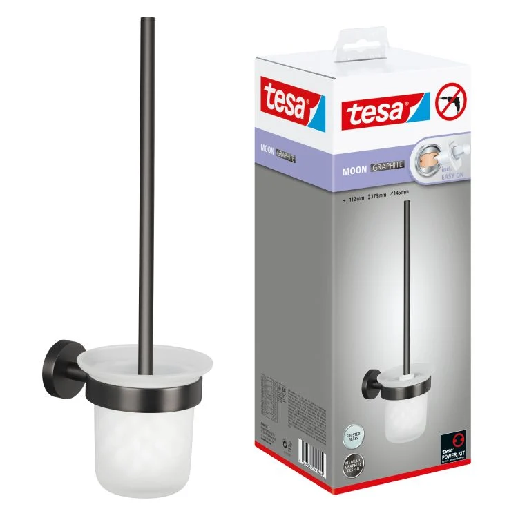 Tesa Moon toiletborstelhouder stainless steel graphite