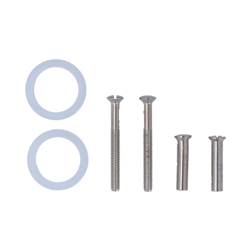 Handig patentbout met krukring vernikkeld ijzer 4x38mm wit 2st