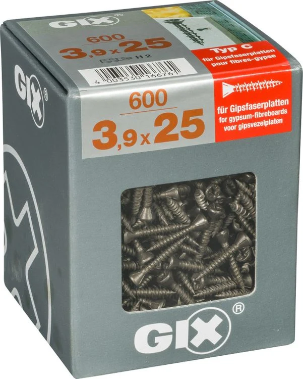 Spax GIX gipsplaatschroef philips verzonken kop 3,9x25mm 600st