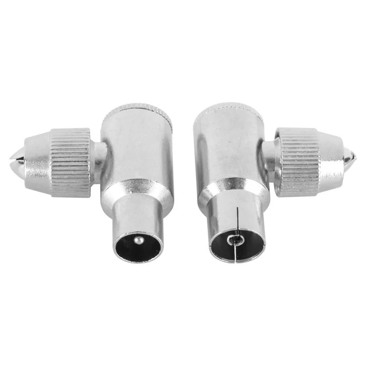 Q-Link coax stekker 1x male, 1x female haaks zilver