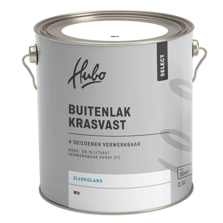 Hubo Select buitenlak zijdeglans wit 2,5L