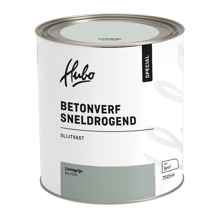 Hubo betonverf zijdeglans RAL7035 lichtgrijs 750ml