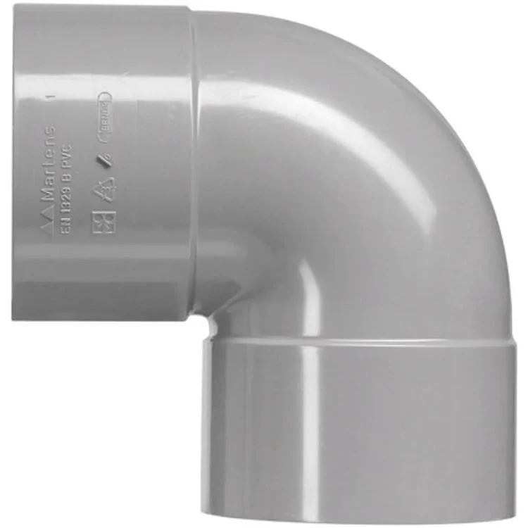 Bocht 90º 2xlijmmof PVC 32mm