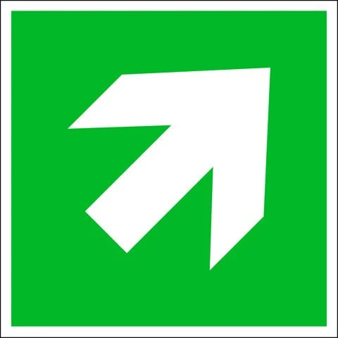 Pickup pictogram richtingspijl 45° 150x150mm