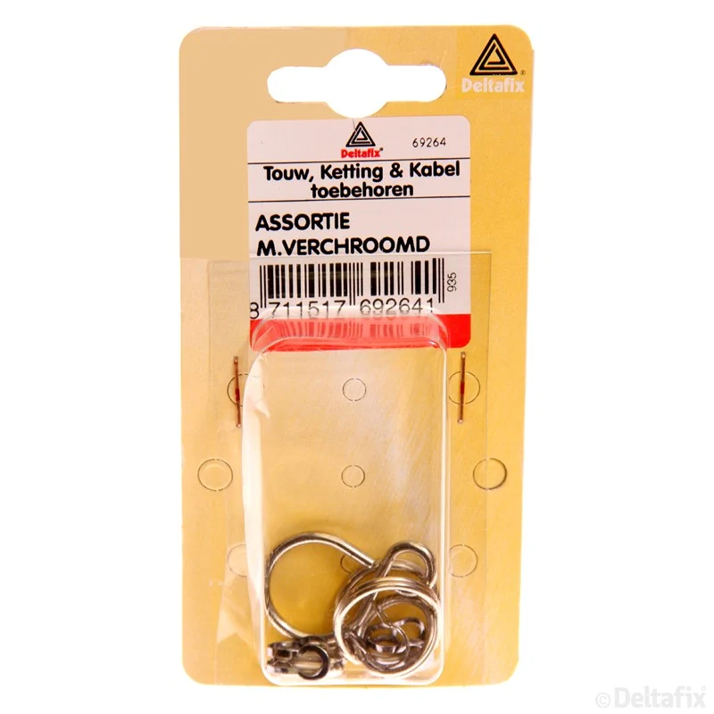 Deltafix S-haak verchroomd messing goud 14st