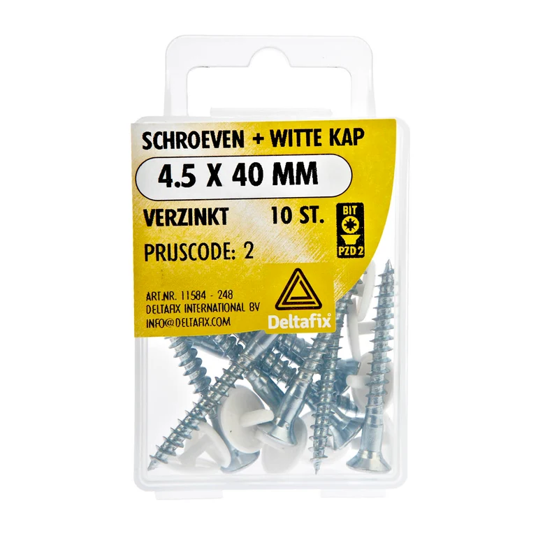 Deltafix schroef pozidrive platkop 4,5x40mm 10st