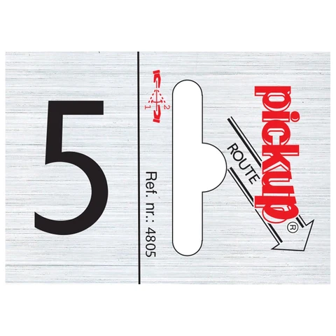 Pickup pictogram route cijfer 5 aluminium 25x44mm