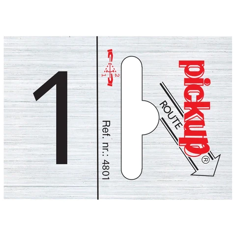 Pickup pictogram route cijfer 1 aluminium 25x44mm