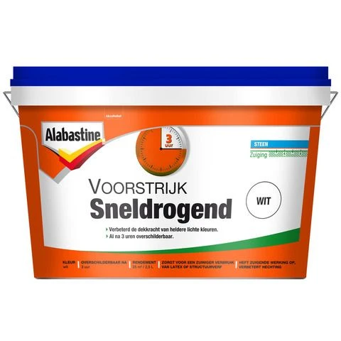 Alabastine Voorstrijk sneldrogend mat wit 2,5l