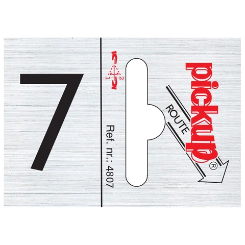 Pickup pictogram route cijfer 7 aluminium 25x44mm