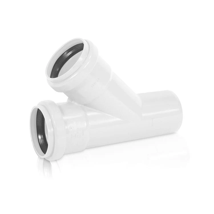 T-stuk 45º 2xmanchetmof wit PVC 2x32mm