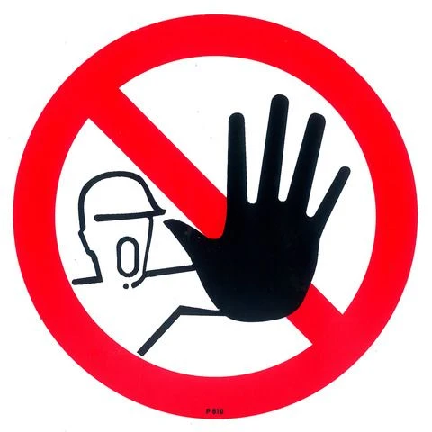 Pickup pictogram verboden voor onbevoegden Ø150mm