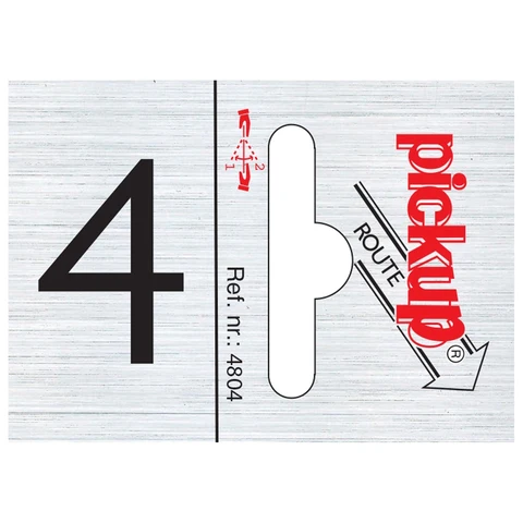 Pickup pictogram route cijfer 4 aluminium 25x44mm