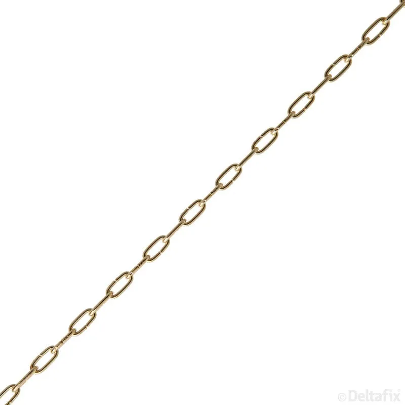 Deltafix klokketting 1,3mm vermessingd metaal per meter