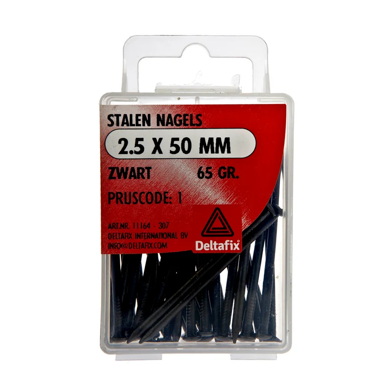 Deltafix nagels afgeplatte bol-verzonken kop gehard staal 2,5x50mm