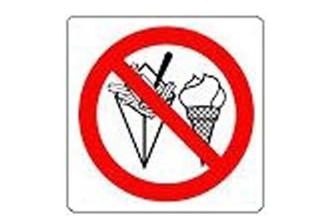 Pickup pictogram consumpties verboden 100x100mm