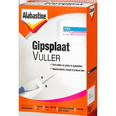 Alabastine gipsplaatvuller wit 750gr