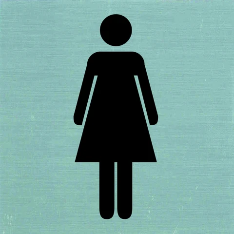 Pickup pictogram dames aluminium 80x80mm