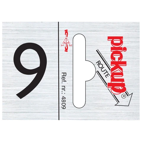 Pickup pictogram route cijfer 9 aluminium 25x44mm