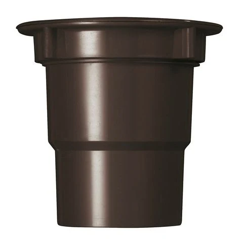 Martens bakgoot uitloop met wartel bruin PVC 70/80mm