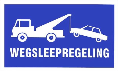 Pickup aanduidingsbord wegsleepregeling kunststof 330x200mm