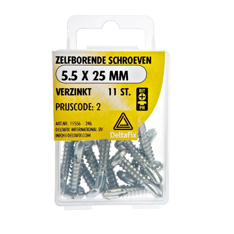 Deltafix zelfborende schroef philips cilinderkop 5,5x25mm 11st