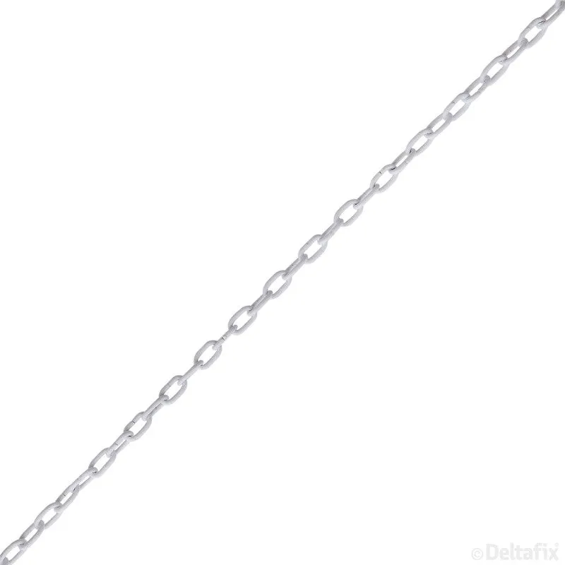 Deltafix klokketting 8x1,6mm wit gelakt metaal per meter