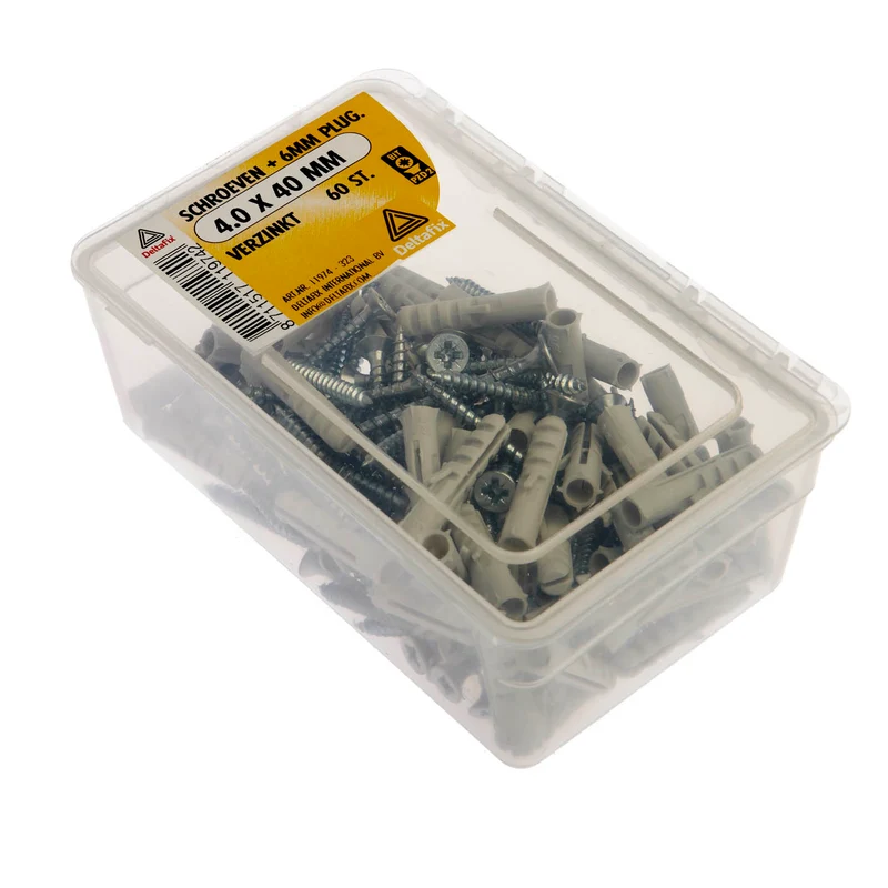Deltafix schroef pozidrive platkop 4x40mm 60st