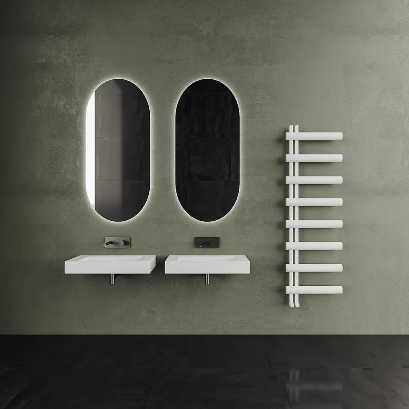 Moon L Aluminium Heated Towel Rail - Various Colours + Sizes