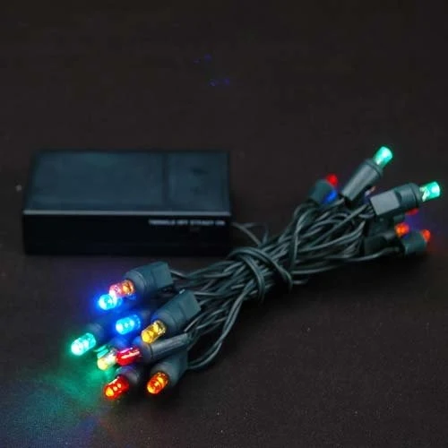 Kerstverlichting op batterij - 1.5 meter - 10 LEDs - rgb